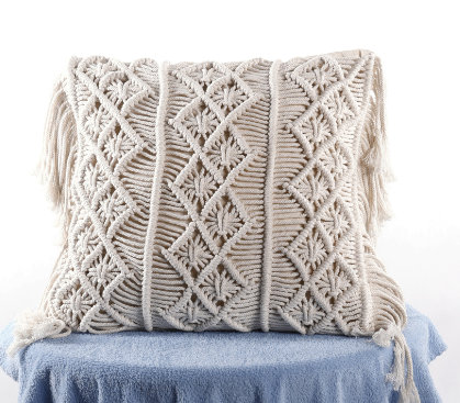 Woven Pillowcase with Tassel Design