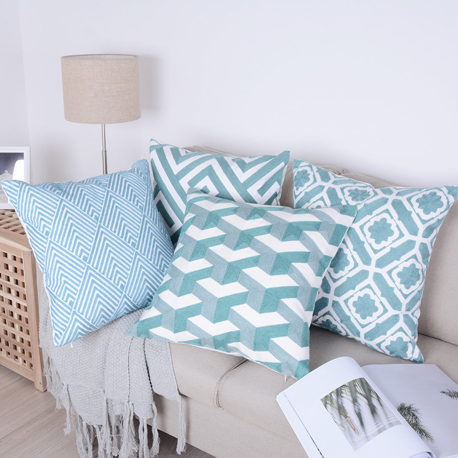Minimalist Blue Geometrical Image Pillowcase