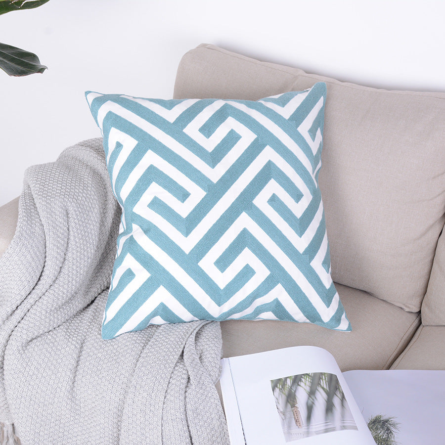 Minimalist Blue Geometrical Image Pillowcase